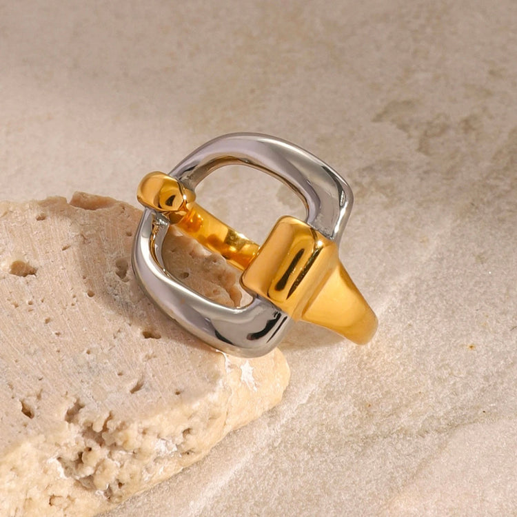Buckle Two Tone Open Ring ELSSIZ