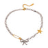 Mixed Metal Bow Star Pin Choker ELSSIZ