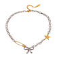 Mixed Metal Bow Star Pin Choker ELSSIZ