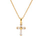 Vintage Rhinestone Cross Necklace ELSSIZ