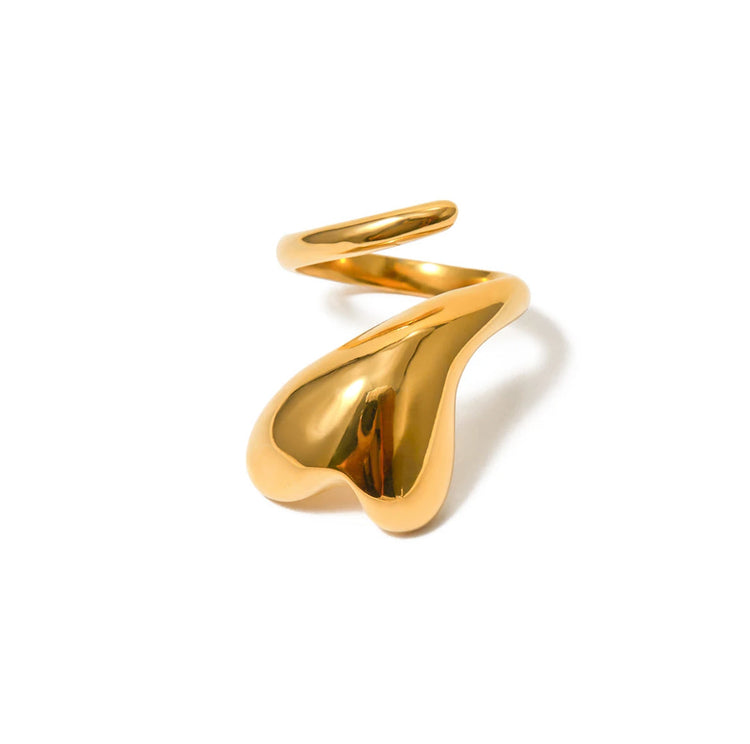 Abstract Open Heart Ring ELSSIZ