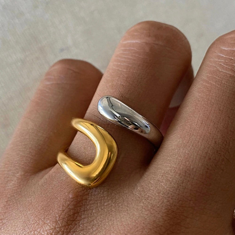 Two Tone Open Ring ELSSIZ