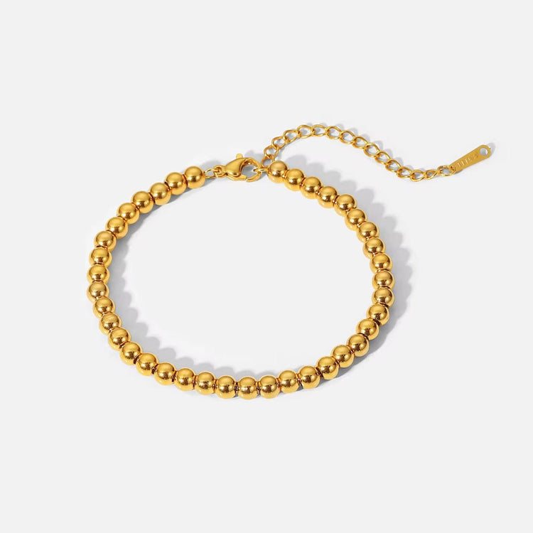 5mm Gold Beads Bracelet ELSSIZ
