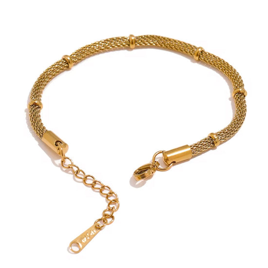 

Introducing our Round Mesh Bracelet, featuring a unique design that adds a touch of sophistication to any outfit. With its classy appearance and compatibility with our Round Mesh Necklace, this bracelet is the perfect addition to your jewelry collection. Elevate your style today.

316L Stainless Steel 

7 inches long+ 2 " extension

Non Tarnish, Hypoallergenic and water resistant.