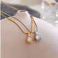 Selena Shell Necklace ELSSIZ in Gold or Silver finish non tarnish waterproof