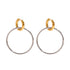 Shari Double Hoop Earrings with gold huggie and silver hoop design by ELSSIZ.