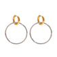 Shari Double Hoop Earrings with gold huggie and silver hoop design by ELSSIZ.