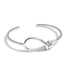 Silver knot cuff bracelet minimalist stainless steel jewelry