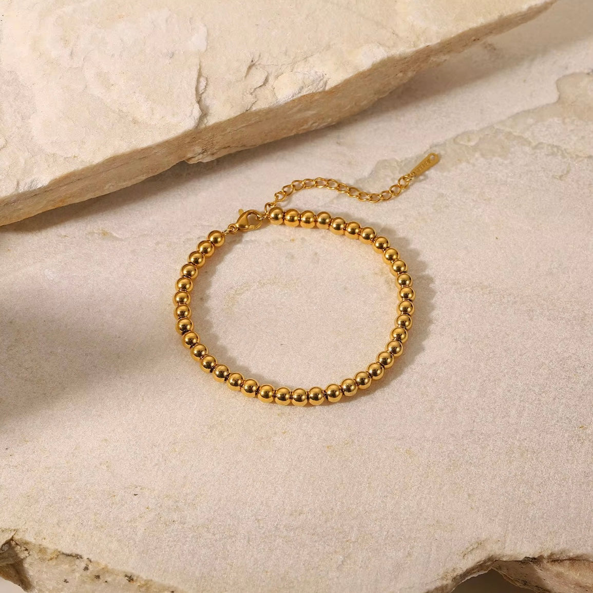 5mm Gold Beads Bracelet ELSSIZ
