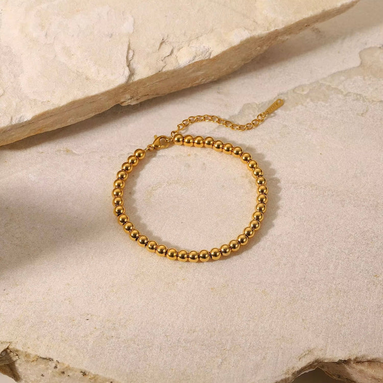 5mm Gold Beads Bracelet ELSSIZ