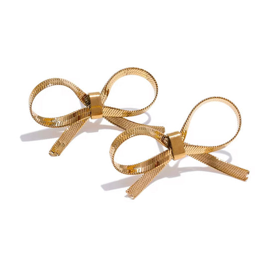 Bow Snake Link Earrings ELSSIZ