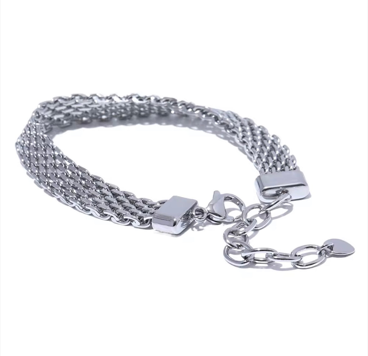 Bria Woven Bracelet in silver stainless steel non tarnish bracelet