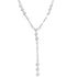Silver Celeste Drop Necklace featuring a lariat-style Y chain with bezel-set cubic zirconia accents, hypoallergenic waterproof jewelry from ELSSIZ