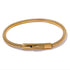 Introducing the Ava Cord Bangle Bracelet - a sleek and modern accessory that effortlessly adds a chic touch to any outfit. Made with a flexible cord design, this bracelet is both stylish and comfortable to wear. Elevate your look with this versatile and sophisticated piece.

 

This piece is made to last, hypoallergenic  & waterproof.

316L Stainless Steel 18K Gold Plated

Max fit 7inches / Link 5mm wide