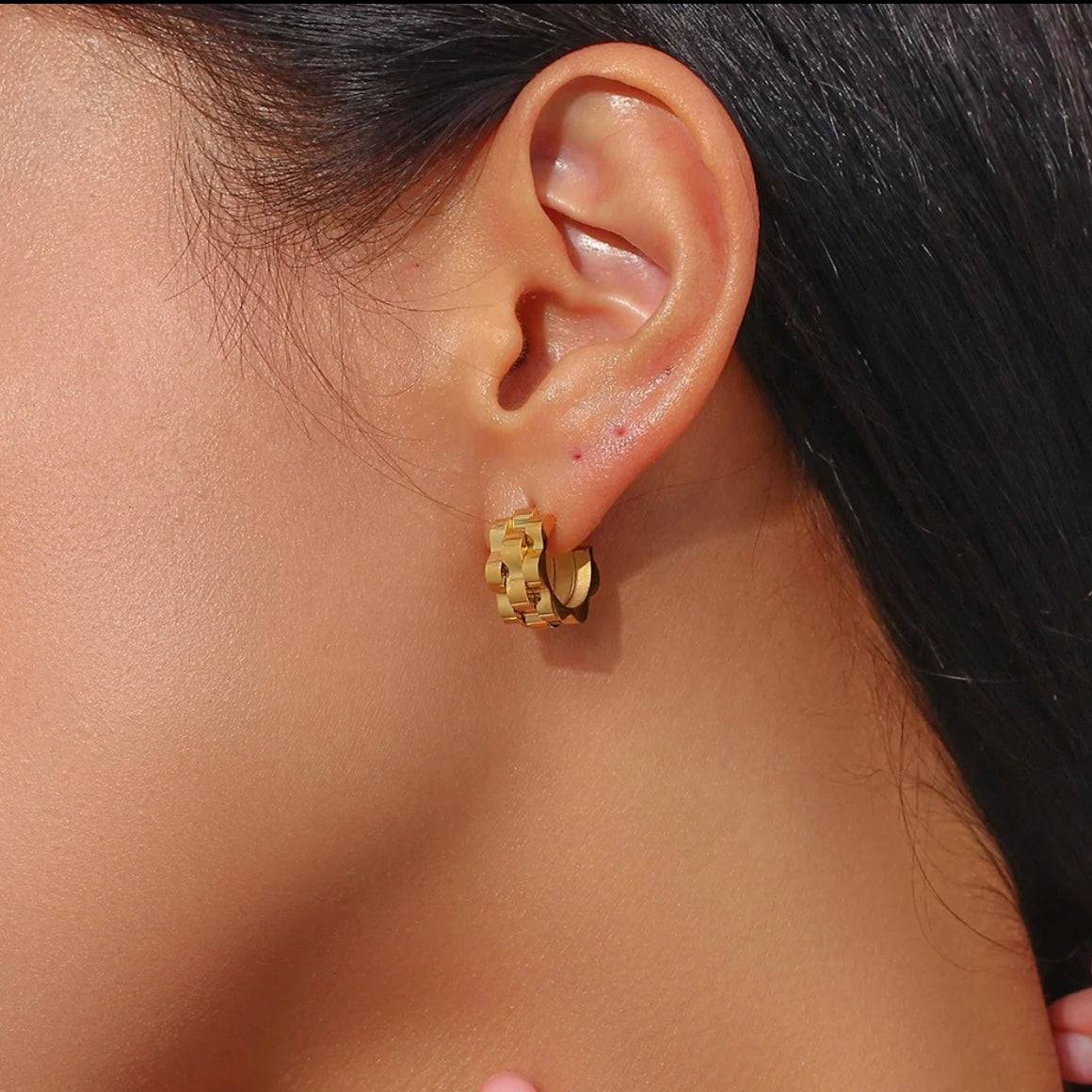 Watchband Hoop Earrings ELSSIZ