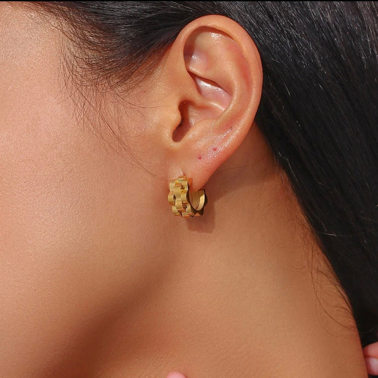 Watchband Hoop Earrings ELSSIZ