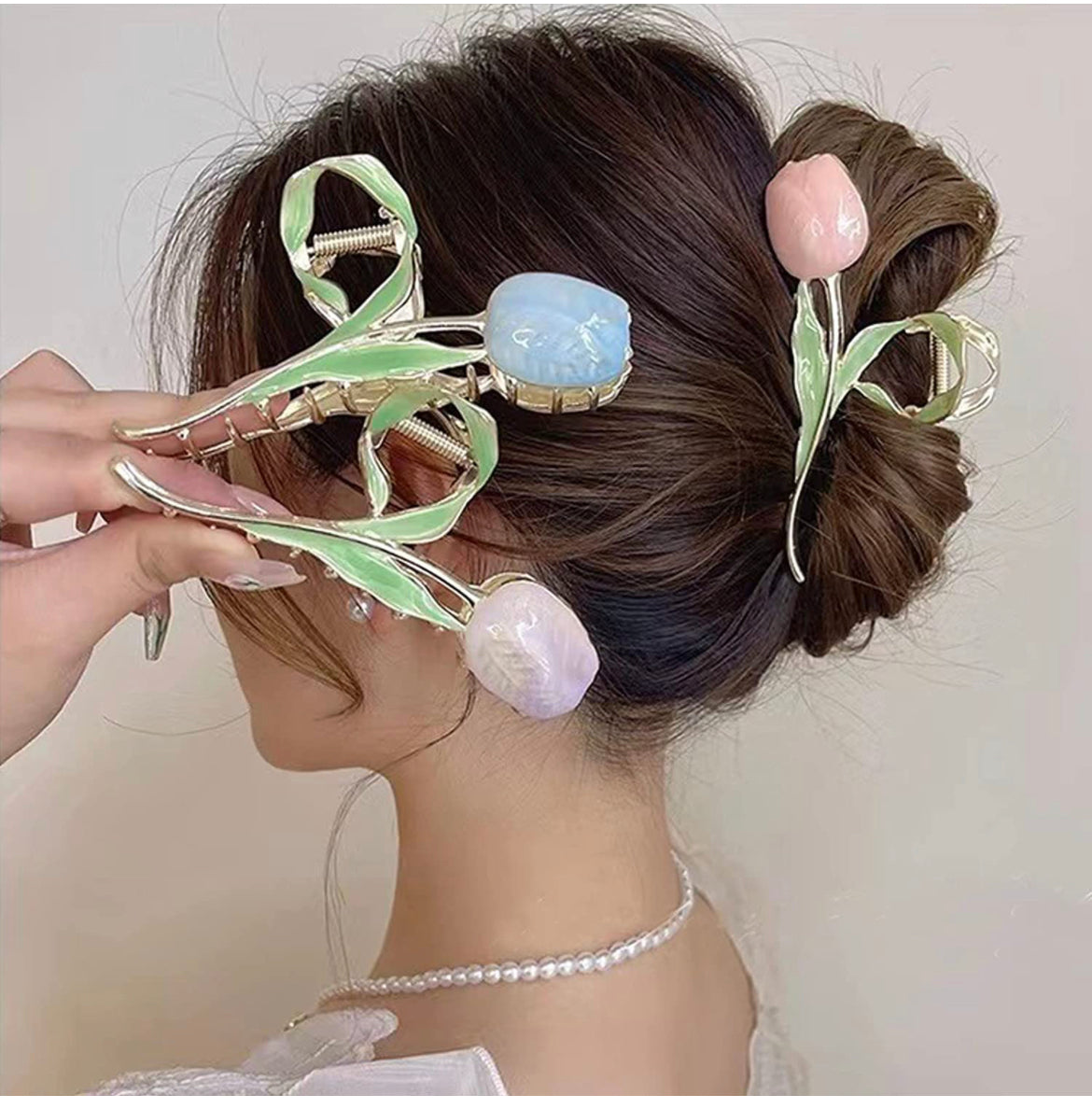 Spring Vibes Tulip 🌷 Large Hair Claw Clip ELSSIZ