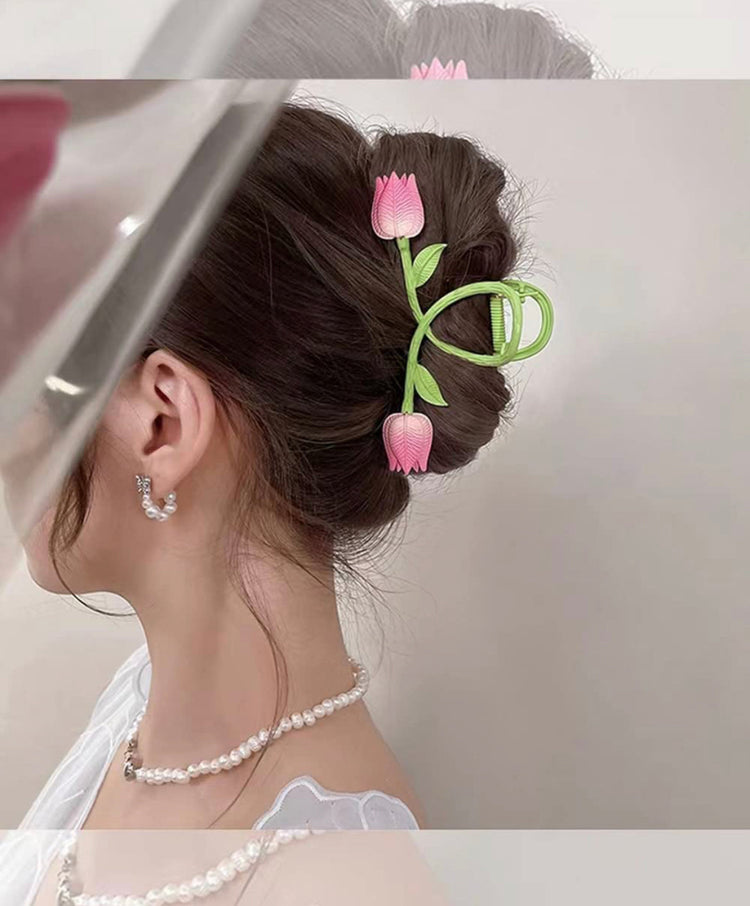 2 Tulips 🌷🌷Metal Hair Claw Clip ELSSIZ