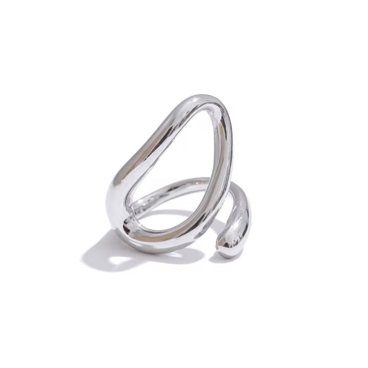 Silver ring on a white background