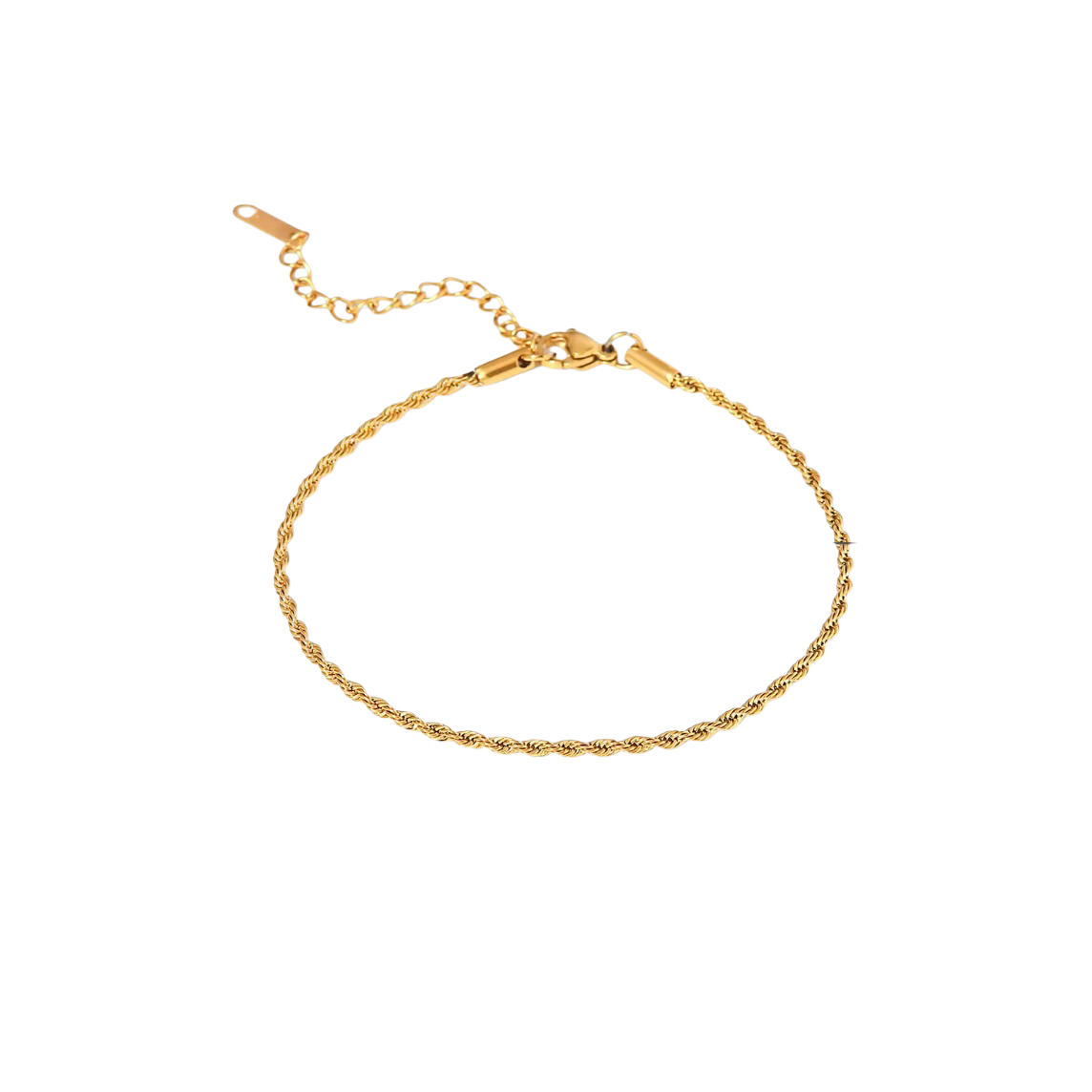 Twisted Rope Anklet Bracelet on a white background ELSSIZ