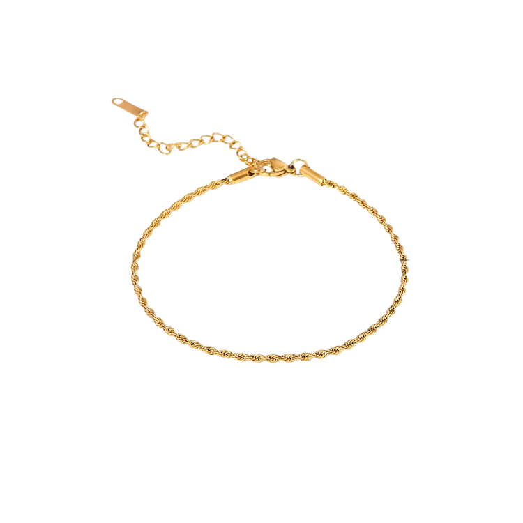 Twisted Rope Anklet Bracelet on a white background ELSSIZ