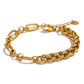 Expertly crafted, this Mixed Links Bracelet boasts a trendy and unique design that is sure to stand out. Plus, it is waterproof, making it perfect for everyday wear. Elevate your style with this statement piece.

 

This piece is made to last, hypoallergenic  & waterproof , adjustable

316L Stainless Steel 18K Gold Plated

 7 inches +1.5" ext