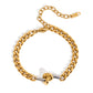 Nina two tone gold and silver chain bracelet stainless steel waterproof non tarnish jewelry