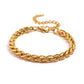 The Paola Bracelet boasts a timeless woven design and is crafted to resist tarnishing, ensuring its elegance and quality lasts for years to come. Exude sophistication and effortless style with this beautiful accessory.



316L Stainless Steel 18K PVD Gold Plated

6.5 inches long +2" inches ext
