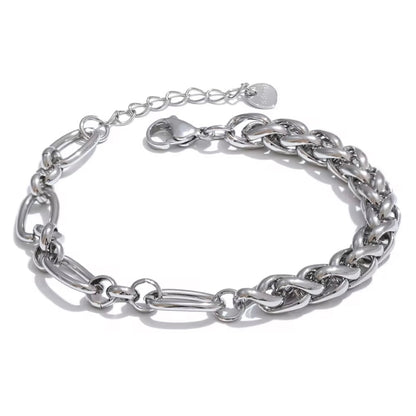 Expertly crafted, this Mixed Links Bracelet boasts a trendy and unique design that is sure to stand out. Plus, it is waterproof, making it perfect for everyday wear. Elevate your style with this statement piece.

 

This piece is made to last, hypoallergenic  & waterproof , adjustable

316L Stainless Steel 18K Gold Plated

 7 inches +1.5" ext