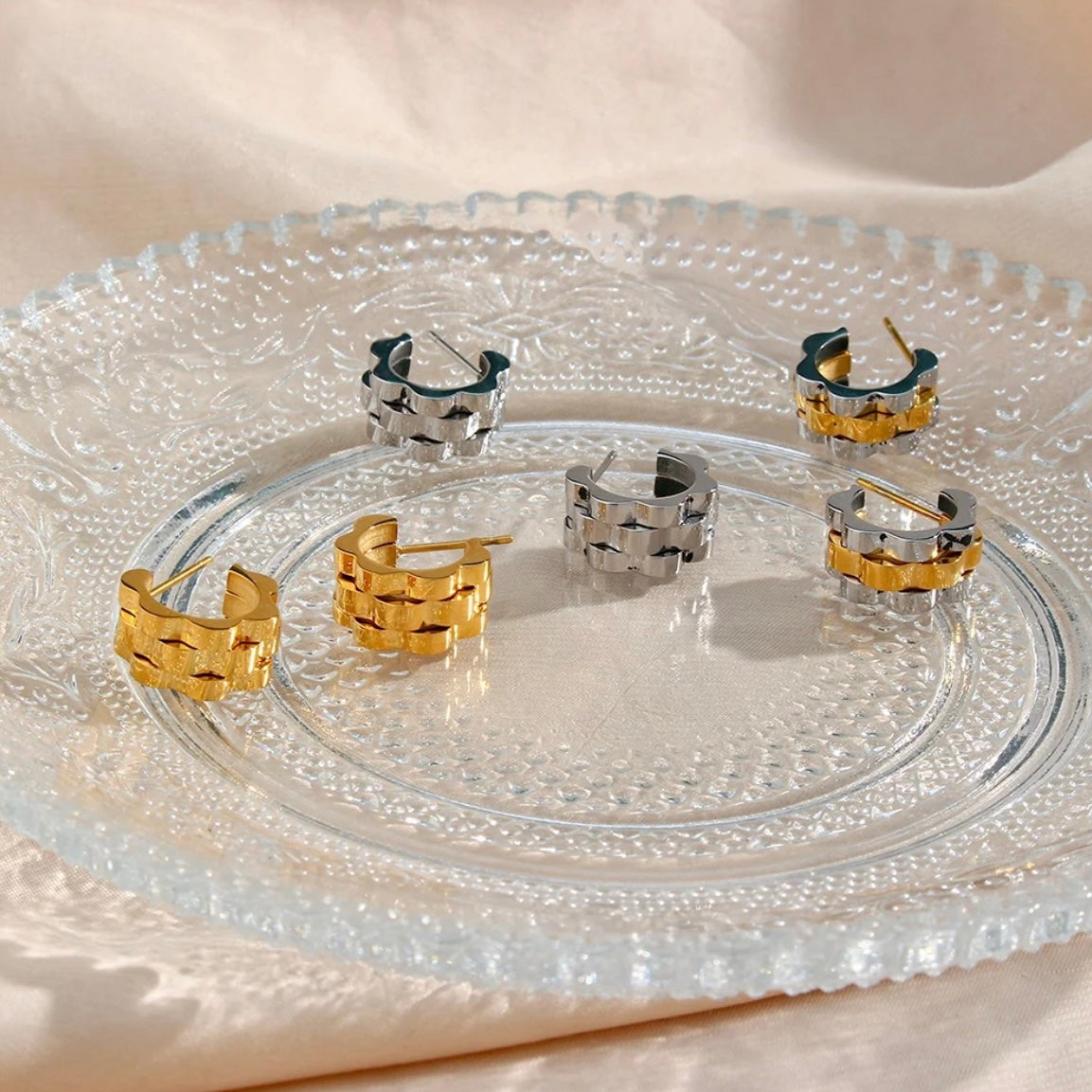 Watchband Hoop Earrings ELSSIZ