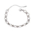 Silver oval link bracelet made from waterproof non-tarnish stainless steel with adjustable chain closure