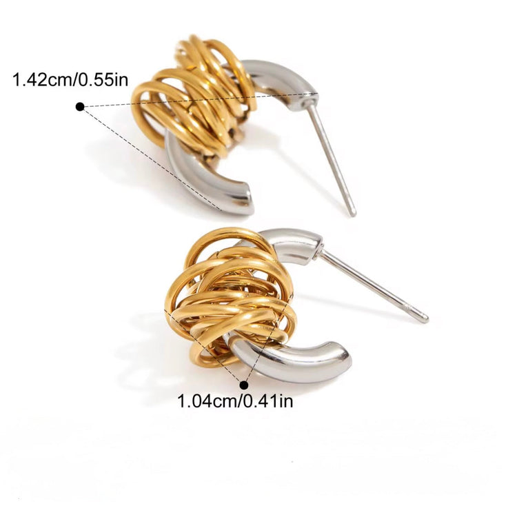 Angelina Two Tone Hoop Earrings ELSSIZ