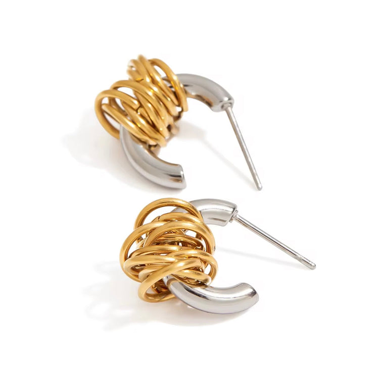 Angelina Two Tone Hoop Earrings ELSSIZ