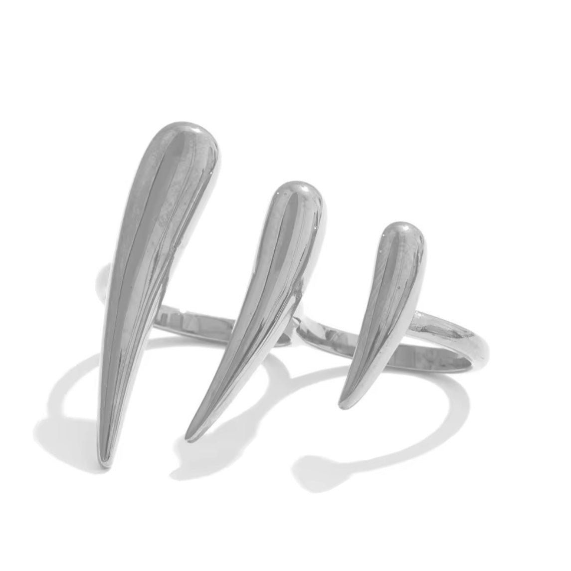 Vesper Dual Spike Ring  Gold & Silver | Stainless Steel Statement Ring ELSSIZ