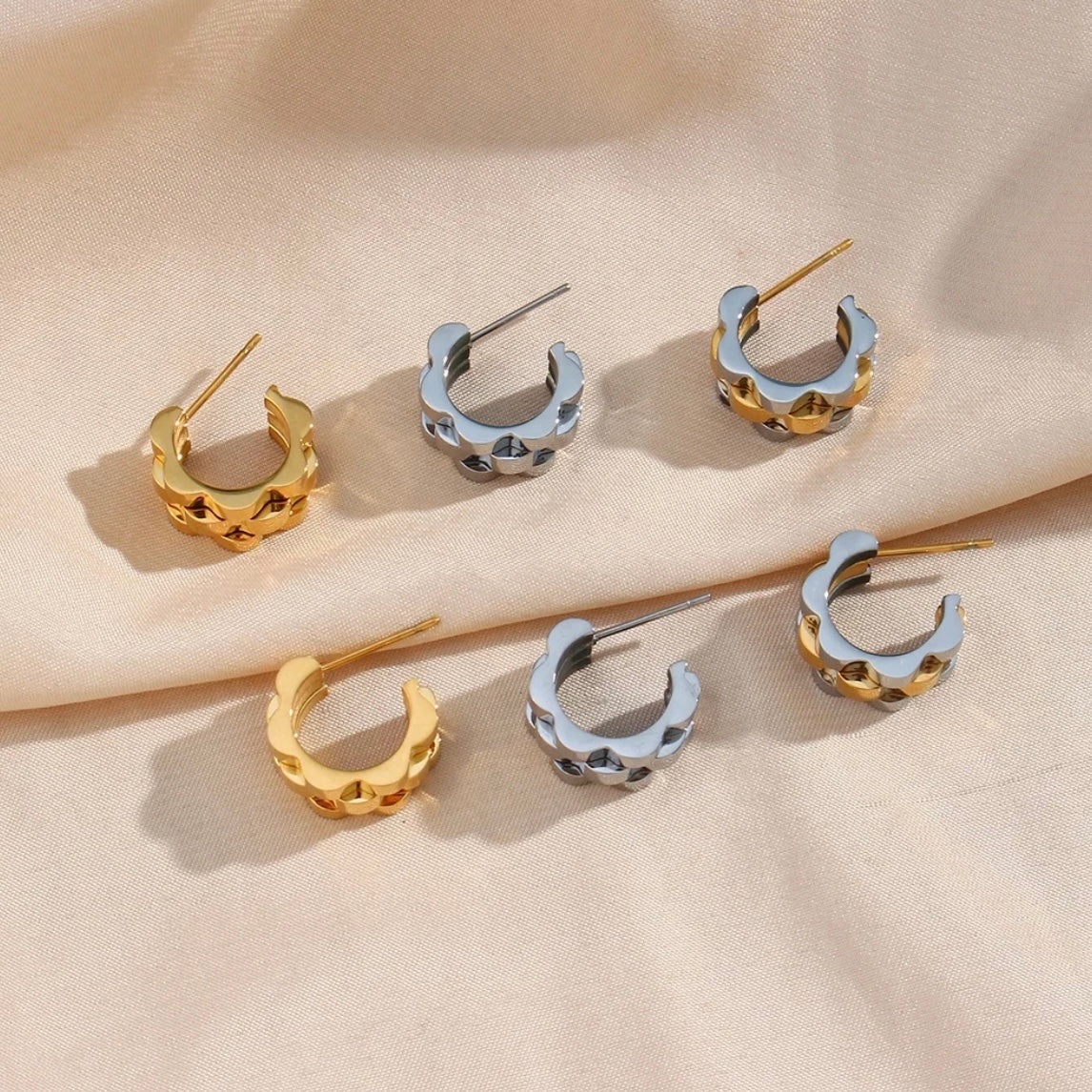Watchband Hoop Earrings ELSSIZ